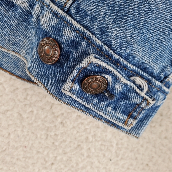 VTG Levis Trucker Denim Jacket Wmn 18 M Blue Jean Bomber USA Made 70506 0217 - Picture 14 of 16